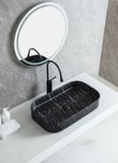 S6 Steklarstvo Šest UMIVALNIK črn marmor S6BW22, 65 × 38 × 11 cm