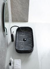 S6 Steklarstvo Šest UMIVALNIK črn marmor S6BW22, 65 × 38 × 11 cm