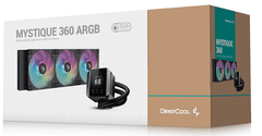 DEEPCOOL Mystique komplet za tekočinsko hlajenje, 360mm, ARGB, LCD, črn (R-LX750-BKADSNC-G-1)