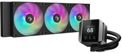 DEEPCOOL Mystique komplet za tekočinsko hlajenje, 360mm, ARGB, LCD, črn (R-LX750-BKADSNC-G-1)