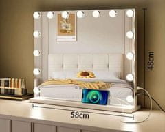 S6 Steklarstvo Šest Make-up LED OGLEDALO S6H01, 48 × 58 cm