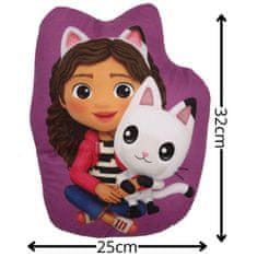 DreamWorks Gabby’s Dollhouse MEHKA Dekorativna blazina, dekorativna VELURSKA oblika blazine za otroško sobo 32x25cm OEKO-TEX 
