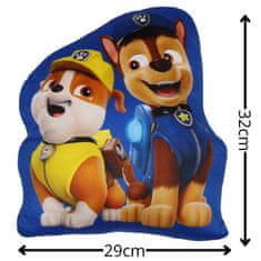 Paw Patrol Paw Patrol Chase Rubble MEHKA Dekorativna blazina, VELURSKA oblikovana blazina za otroško sobo 32x29cm OEKO-TEX 