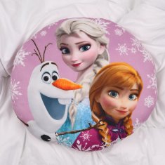 Disney Frozen MEHKA Okrasna blazina, okrogla, VELURSKA za otroško sobo 35cm OEKO-TEX 