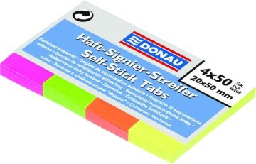 Donau Samolepilni zaznamki 20 x 50 mm - mešanica neonskih barv