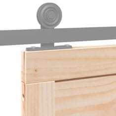 Vidaxl Barn Door Naravna 100 x 208 cm Trden borov les