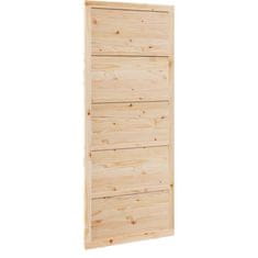 Vidaxl Barn Door Naravna 100 x 208 cm Trden borov les