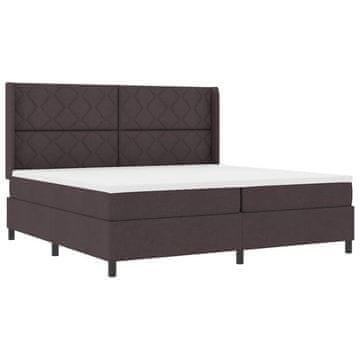 Vidaxl LED Box Spring Postelja Temno rjava 200 x 200 cm blago