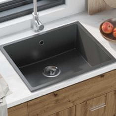Vidaxl Kuhinjska umivalnica Siva 54 x 44 x 20 cm Granit