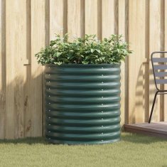 Vidaxl Vrtna visoka greda Zelena 80 x 80 x 81 cm Jeklo