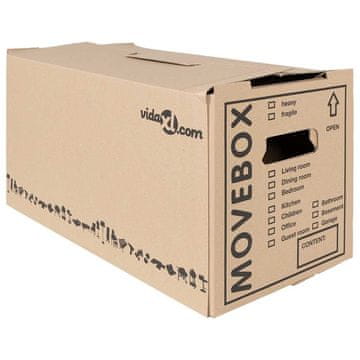 Vidaxl Premična škatla 20 szt. Naravna 59 x 31,5 x 31,5 cm Lepenka