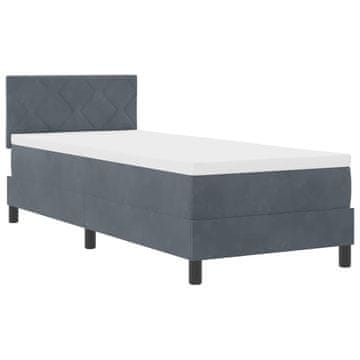 Vidaxl LED Box Spring Postelja Temno siva 80 x 200 cm Žamet