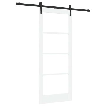 Vidaxl Drsna vrata Bela 83 x 202 cm Les in kovina