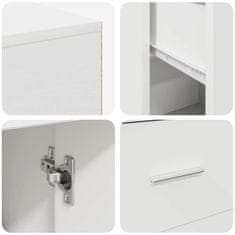 Vidaxl Kotniška miza s predalom Bela 102 x 50 x 75 cm Konstruiran les