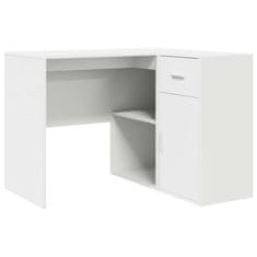 Vidaxl Kotniška miza s predalom Bela 102 x 50 x 75 cm Konstruiran les