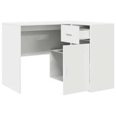 Vidaxl Kotniška miza s predalom Bela 102 x 50 x 75 cm Konstruiran les