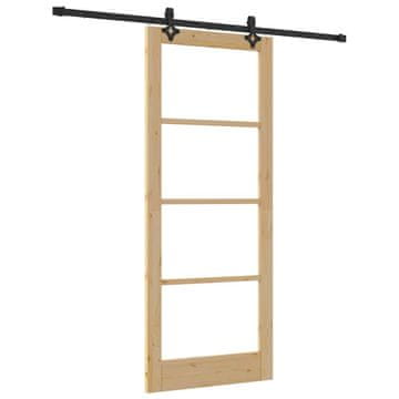 Vidaxl Drsna vrata ORKDAL Naravna in črna 86 x 211 cm