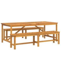 Vidaxl Komplet za jedilnico v vrtu 3 pcs Rjava 200 x 90 x 74 cm