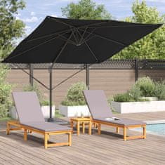 Vidaxl Kotalni roma senčnik črne barve 286x285x265 cm iz aluminija