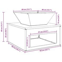 Vidaxl Ogenj Črna 50 x 50 x 40 cm Jeklo