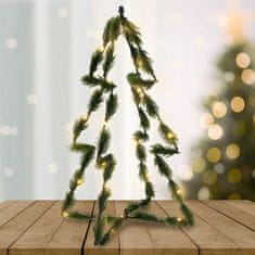UNBRANDED 3D božično drevo 40 cm s 30 LED lučkami zelene barve 
