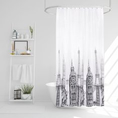 UNBRANDED Zavesa za tuš iz trpežnega materiala in 12 kavlji 