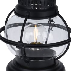 UNBRANDED LED svetilka v obliki lanterne iz črne kovine in stekla 