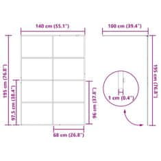 Vidaxl Pregrada za tuš s prozornim ESG steklom 140x195 cm črna