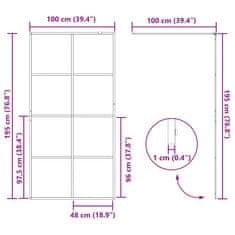 Vidaxl Pregrada za tuš s prozornim ESG steklom 100x195 cm črna