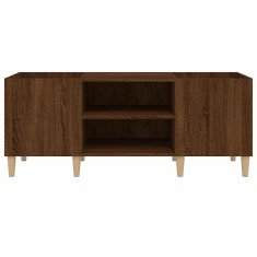 Vidaxl Omarica za gramofonske plošče rjavi hrast 121x38x48 cm inž. les