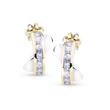 Cutie Jewellery Brezčasni polkrožni zlati uhani Z5023-30-10-X-1S