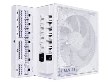 DEEPCOOL Lian Li Edge 12VHPWR napajalnik, 1200W, 80 PLUS Gold, modularni, bel (EG1200G WHITE)