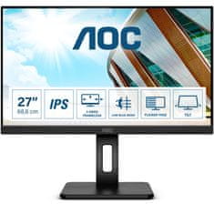 MSI 68,6 cm/27 palcev (1920 x 1080) 27P2Q Full HD 4 ms IPS HDMI VGA DVI DP USB 16:9 Črna