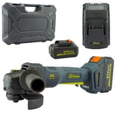 TITAN-tools Komplet 125mm M14 akumulatorski brezkrtačni kotni brusilnik 21V 2x4Ah
