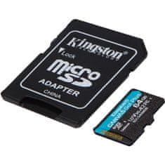 Kingstone KARTICA KINGSTON 64GB microXC Canvas Go Plus Gen4 200MB/s A2 U3 V30 kartica + adapter