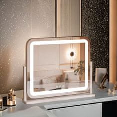 S6 Steklarstvo Šest Make-up LED OGLEDALO S6P6F, 60 × 52 cm, kozmetično namizno ogledalo za ličenje