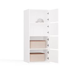 shumee ALMA WHITE Komoda s 4 vrati in 4 policami