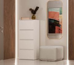 shumee ALMA WHITE Komoda s 4 vrati in 4 policami