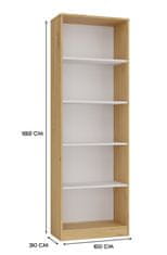 shumee Knjižna omara Onyx R60, Artisan Oak, bela