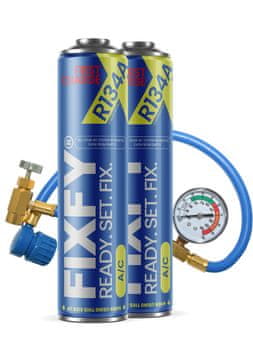 shumee Komplet za polnjenje klimatske naprave FIXFY FIRST CHARGE 500 ml - 2x VELIKA PLOČEVINKA + cev R134a