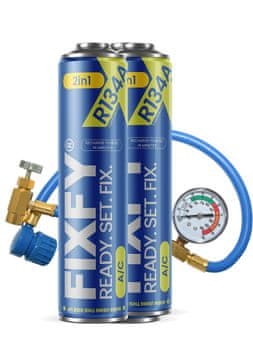 shumee FIXFY 2v1 500ml komplet za polnjenje klimatske naprave - 2x VELIKA PLOČEVINKA + cev R134a