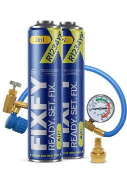 shumee FIXFY 2v1 500ml komplet za polnjenje klimatske naprave - 2x VELIKA PLOČEVINKA + cev + adapter R1234yf