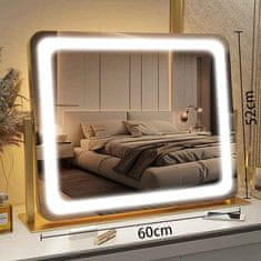 S6 Steklarstvo Šest Make-up LED OGLEDALO S6P6G, 60 × 52 cm