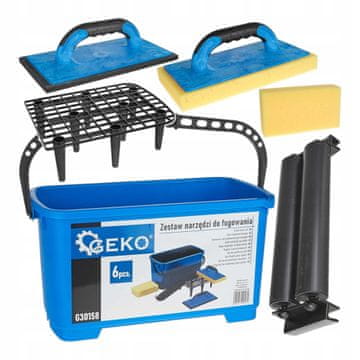 shumee 6-delni komplet za polaganje ploščic, orodje za fugiranje, vedro in gladilka GEKO