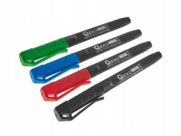 shumee KOMPLET TRAJNIH GRADBENIŠKIH MARKERJEV MEŠANIH BARV, DEBELIH, 4 KOSOV GEKO