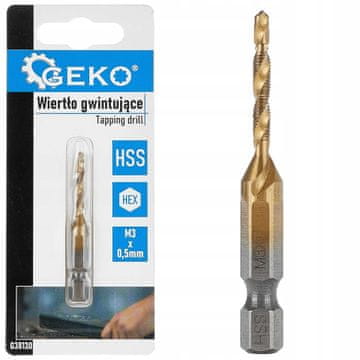shumee SVEDER ZA NAVOJE S SVEDROM HSS TiN M3 x 0,5 mm HEX GEKO