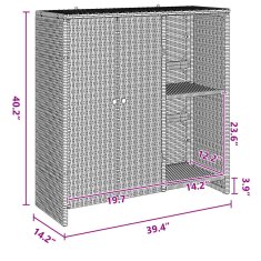 Vidaxl Omarica za shranjevanje z vrati Črna 100 x 36 x 102 cm Ratan