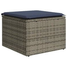 Vidaxl vrtni stol s blazino v sivi barvi, dimenzije 55 x 55 x 37 cm, iz poliratanov.
