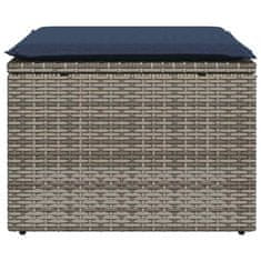 Vidaxl Vrtna klop s blazino siva 55x55x37 cm, poli ratan