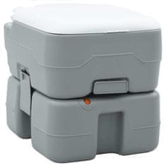 Vidaxl Prenosni kamperski WC Sivo in belo 41.5 x 36.5 x 37.5 cm